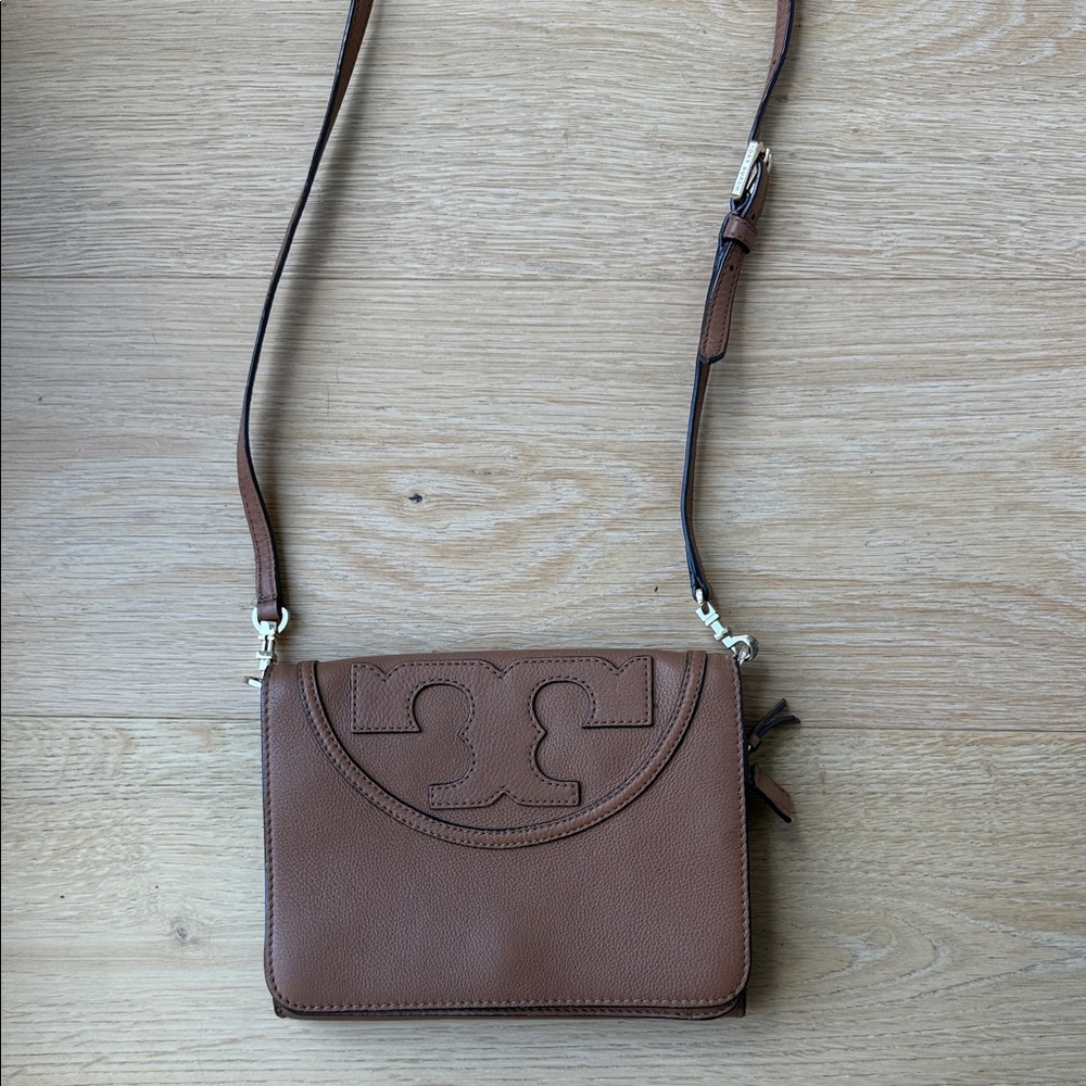 Designer-Style Brown Leather Crossbody Bag